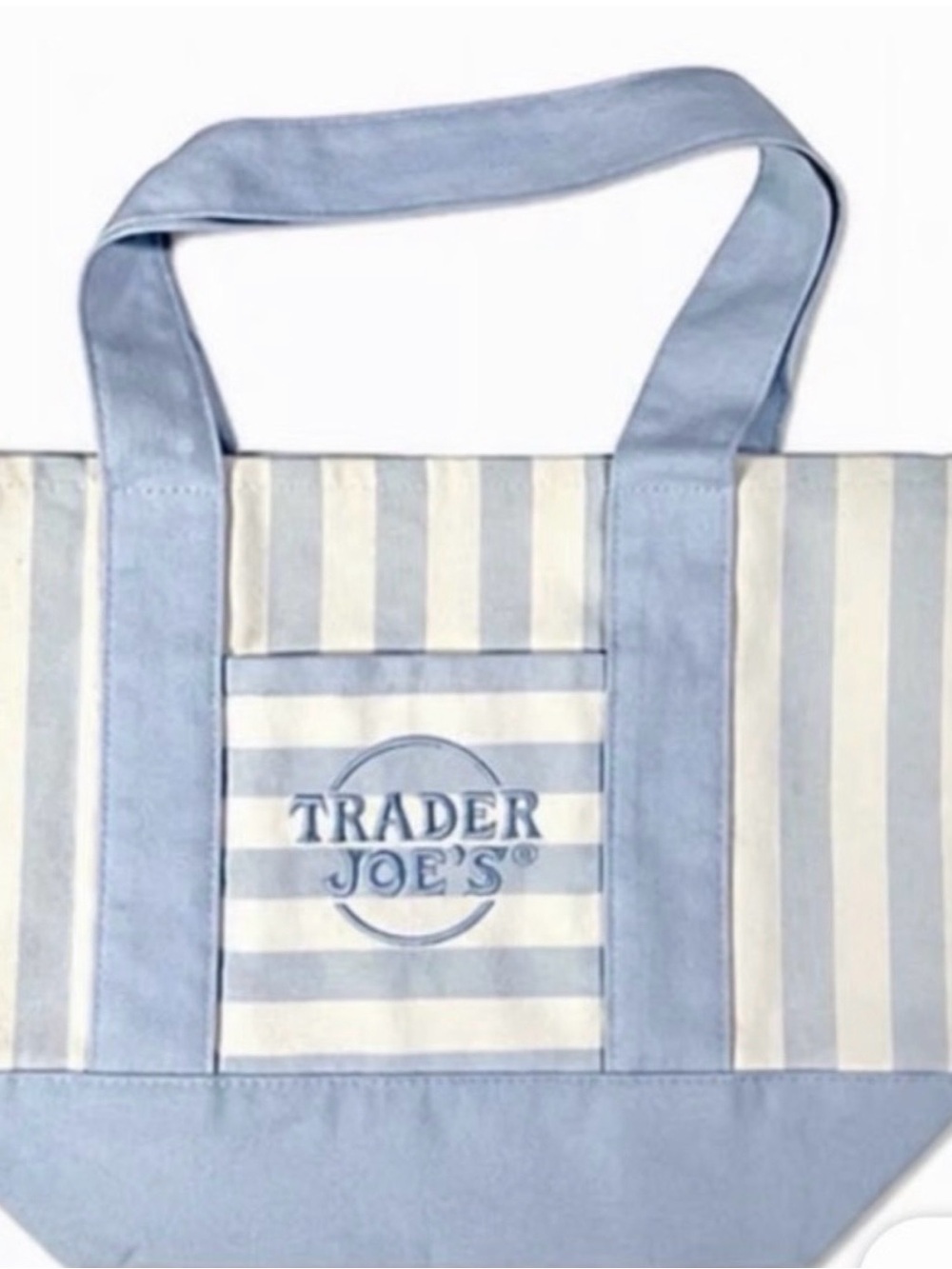 Light Blue & White Striped Tote Bag